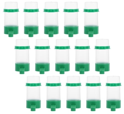 YARNOW Distributore Automatico D’acqua e Cibo per Uccelli 15 Pezzi, Abbeveratoi e Ciotole per Pappagalli e Fringuelli in Gabbia Erogazione Controllata e Design Anti-goccia