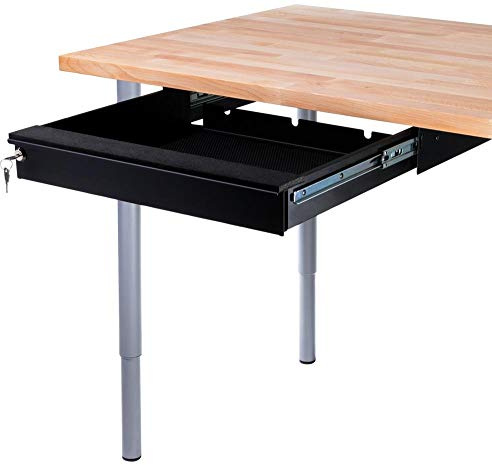 Penn-Elcom Under Desk Laptop Drawer, Lockable, for 450mm/17 Inch Laptops - Premium Sliding Security Drawers