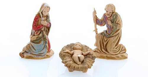 Moranduzzo Natività 3 Soggetti Adatto a Presepe da 3,5 cm Scala 1:50 – MICRO 3,5 – Statuina Indistruttibile, Stile '700, Rifinita a Mano, Scultore M. Landi, Made in Italy