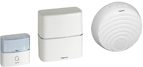 Legrand 094272 Funk-Gong mit Doppelkabel, batteriebetrieben, Weiß