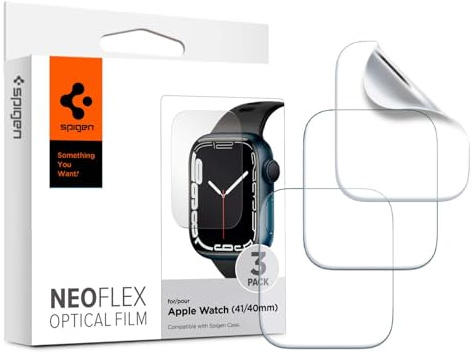 Spigen NeoFlex Flim Screen Protector for Apple Watch SE 3/2/1(40mm), Apple Watch 9/8/7(41mm), Apple Watch 6/5/4(40mm) - 3 Pack
