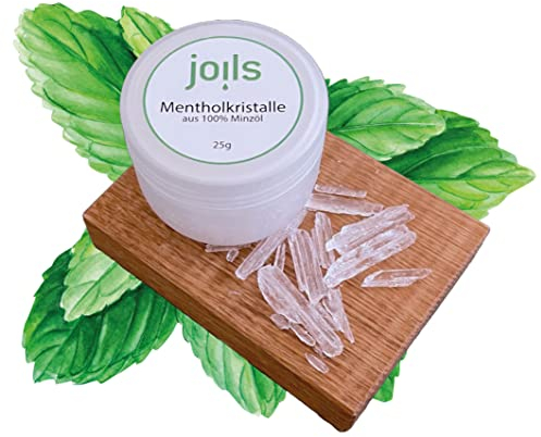 JOILS® Mentholkristalle, 100% reines Minzöl, wiederverschließbare Dose für Sauna (25g), Menthol