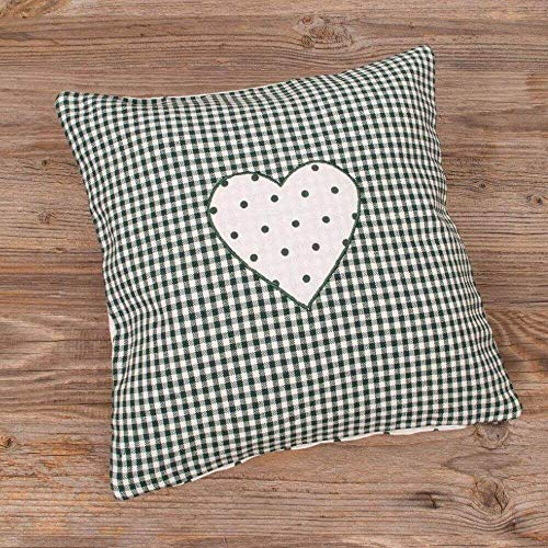 matches21 HOME & HOBBY Kissenbezug in 30x30 cm für Deko-Kissen Sofa-Kissen - Baumwolle Kissenhülle LISE Landhaus-Stil grün-weiß kariert - Waschbarer Reißverschluss Zierkissen-Bezug für Couchkissen