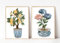 Din A4 Kunstdruck ungerahmt 2-teilig - Zitronenbaum Hortensie - Asia Style - Blüten Baum Bäume Aquarell Natur Pflanze Druck Poster Bild