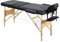 Massageliege Massagetisch Klappbar, Höhenverstellbaren Holzfüßen mit 3 Zonen, Premium PU-Leder, Ergonomische Kopfstütze mit Schwarz