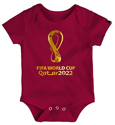 FIFA Unisex Baby Offizieller World Cup 2022 Logo Body Babystrampler, burgunderfarben, 12 Monate