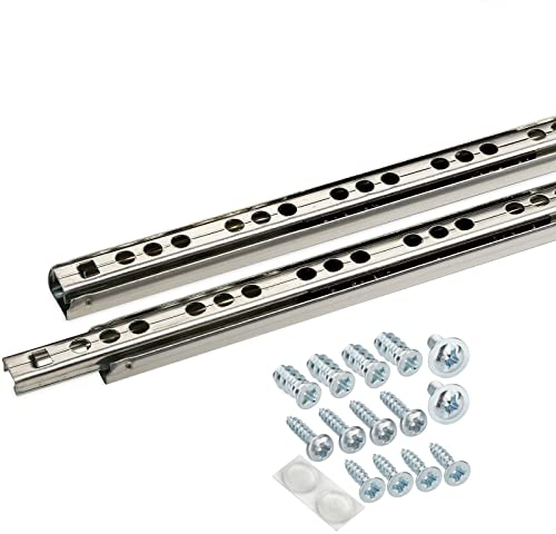 SOTECH Kugelauszug 2er Set (1 Paar) Schubladenschienen 438 mm 17 mm Nut Schubladenauszug - Schienen für Schubladen - Schubladen Schienensystem - Teilauszug Schubladen hochwertig - leicht anzubringen