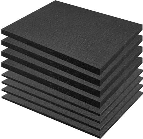 LOPYXBR Rasterskum kubskum, 4 stycken 400 x 300 x 25 mm/4 stycken 400 x 300 x 10 mm, verktygslåda kamerakoffer skum, bagageinlägg, miniatyrer, verktyg