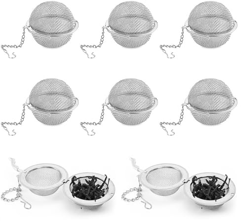 Loose Leaf Tea Steeper, 8Pcs Tea Ball Infusers for Loose Tea,Extra Fine Mesh Tea Strainer Tea Diffusers, Stainless Steel Tea Filter for Brew Leaf Tea Flavoring Herbal Spices Seasonings