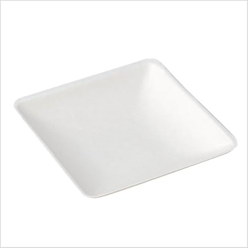 Maxi Products - 50 st fyrkantig minitallrik catering - 6,5 x 6,5 cm - sockerrör tallrik - speciell evenemang, lock, provsmakning, mat lastbilar