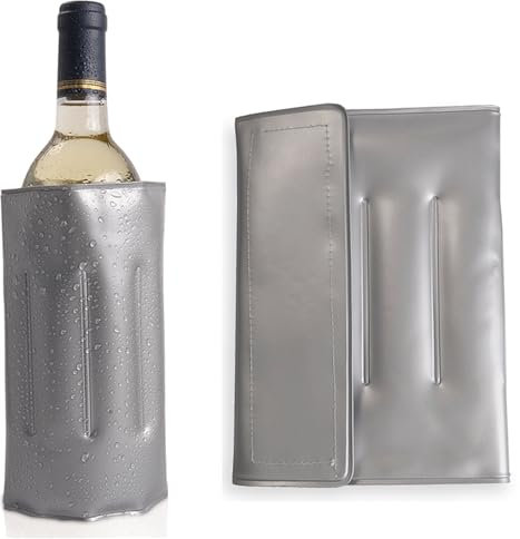 2 refrigeratori per bottiglie da viaggio – Manicotto refrigerante per vino con chiusura rapida – Manicotto refrigerante per il raffreddamento di birra, vino e bevande analcoliche – Riutilizzabile –