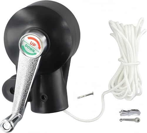 Generico Accessori per ombrelloni da Patio, Ricambio per Maniglia a manovella per ombrelli da Esterno, Accessorio Resistente (2 Maniglie + 2 Corde)