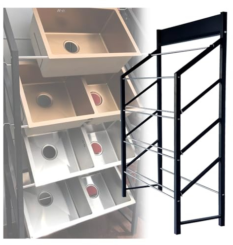 Scaffale regolabile per lavello da cucina, design girevole a 360° per un facile accesso, ideale per uso commerciale e domestico