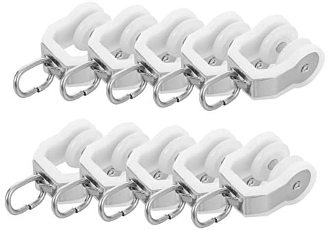 Garneck 10 Piezas Ganchos para Cortinas con Rodillos de Aleación y Plástico Resistentes la Corrosión Rodamiento Silencioso y Deslizamiento Suave para Rieles de Cortina Estándar