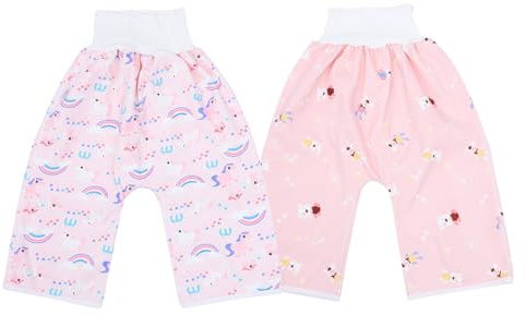 Abaodam 2 pièces Pantalon Entraînement Garçon Fille Unisexe Coton Réutilisable Haute Anti-fuite Confortable et Respirant pour Filles et Garçons Protection Complète Du Ventre