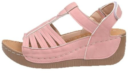 Gladiatorsandaler för kvinnor UK smart vardaglig öppen tå kil sandal med justerbar slingback fritid sommar semester strandsandaler damer retro andningsbara promenadskor skor för bankettfest