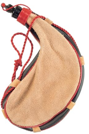 Coghlan's Traditional Spanish Bota Bag, 0.26 Gallon (1 Liter) Leather Wine Flask with Braided Strap – Durable Poly Lining for Camping, Hiking, and Outdoor Adventures