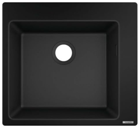 hansgrohe Küchen-/SilicaTec Granitspüle (Einbau Spülbecken 450mm für 600mm Unterschrank) graphitschwarz