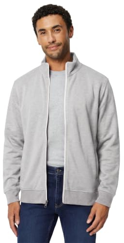 Amazon Essentials Herr lätt fransk frotté hel dragkedja Mock Neck tröja, ljusgrå ljung, liten