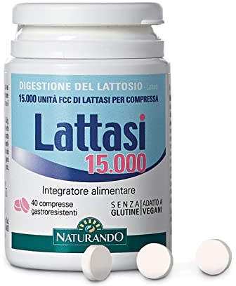 Naturando Srl Lattasi 15000 40 Tabletten Gastro Resistente Nahrungsergänzungsmittel für La Lactose Digestin 80 g