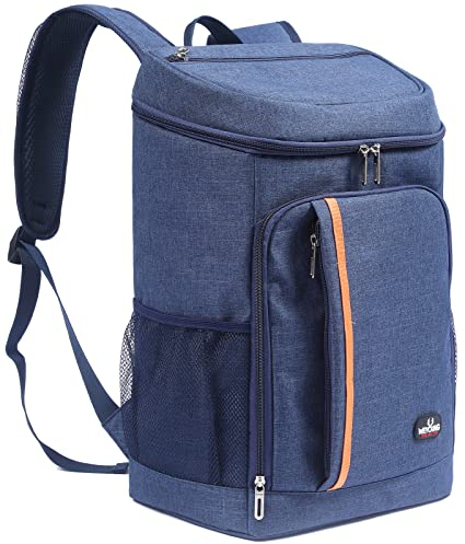 MCXKJ 28L Kühl Rucksack Kühlrucksack Kühltasche Picknicktasche Groß Isoliert Cooler Bag Männer Frauen für Strand/Picknick/Camping/Grill/BBQ/Wandern (Blau)