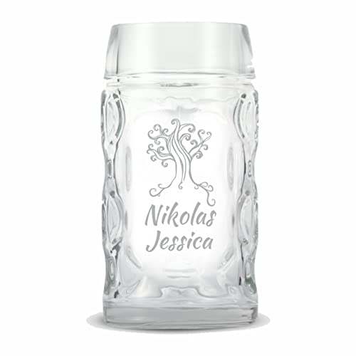 MASTERLASER3.0 Bicchiere da Birra Personalizzato, Boccale da Birra Inciso, 500 ml, Personalizzabile con Nome, Iniziali e Data. Migliore idea regalo – Quantità (1)