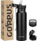 GOPPUS 750ml/24oz Edelstahl-Wasserflasche mit Strohhalm 0,75 Liter Heißwasserflasche Doppelwandige Stahlwasserflaschen Isolierte Wasserflaschen Auslaufsichere Kaltwasserflasche Erwachsene