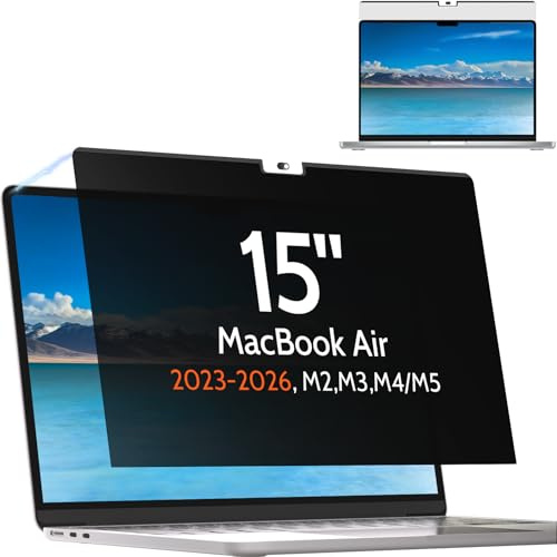 Mamol Filtro de privacidad magnético para MacBook Air de 15 Pulgadas (2023-2025, M2 M3 M4 M5), antiespía, antiazul-luz, Filtro de privacidad, Protector de Pantalla extraíble para MacBook Air M4 2025