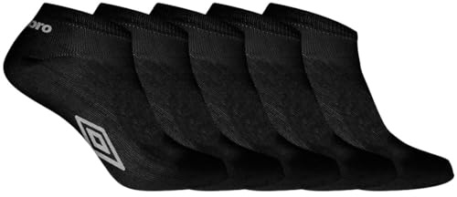 Umbro Chaussette Homme - Lot de 5 - Socquettes Sportswear Homme, Anti-Glisse, Taille 43/46 - Noir