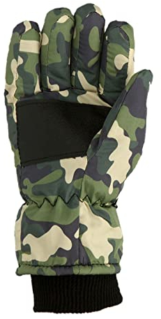 Dinnesis Handschuhe Kinder Winter Snowboardhandschuhe Schnee M/L Warm Outdoor Winddicht Skating Jungen Ski Größe Winter Tarnung Handschuhe & Fäustlinge Kinder Fahrrad Handschuhe Junge (Green, L)