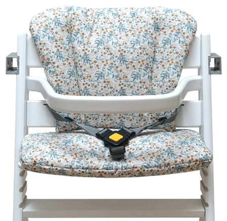 Blausberg Baby - Timba Sitzkissen Set ABWASCHBAR für Safety 1st Hochstuhl - Blumenwiese Blau Beige