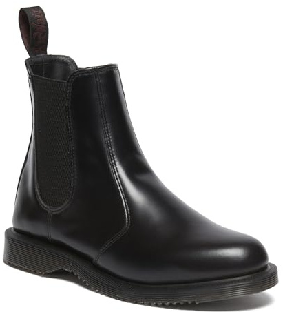 Dr. Martens Women's Flora Chelsea Boot, Black Polished Smooth, 3 UK, 5 Women US