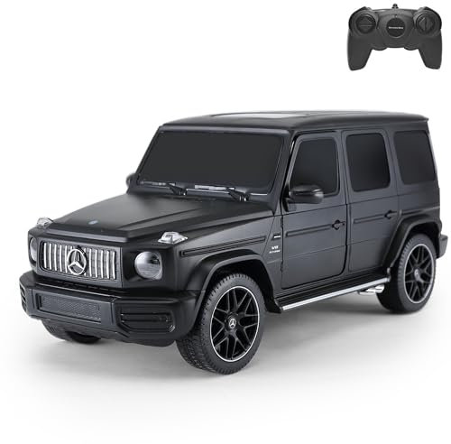 Offiziell lizenzierter Mercedes-Benz G63 AMG RC-Auto, Maßstab 1:24, Schwarz – ferngesteuertes Auto mit Stoßdämpfern an den Vorderrädern, geeignet für drinnen und draußen
