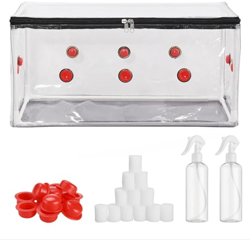 NLDGR Pilzzuchtset, Große Stillluftbox, Pilzmykologie-Abzugshaube, Zuchtset, Pilzzuchtbeutel, Monotub-Kit, Pilzpflanzbeutel, Zelt für Sporen, Gartenbaubedarf (1)