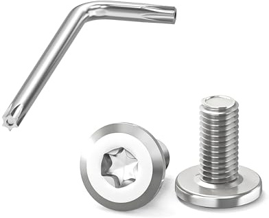 Dayalo 20 stycken platt huvudskruvar M6 x 12 mm, M6-skruvar Torx | Skruvar i rostfritt stål, gängade skruvar M6, rostfritt stål A2 V2A, helgängad, med nyckel för möbelbeslag och reparationer