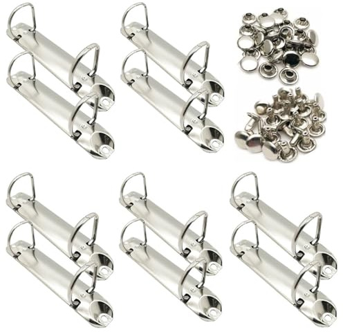Wanfoou Lot de 10 mécanismes de reliure à 2 anneaux en métal en forme de D pour rangement du papier, planificateur, dossier, accessoires, 123 mm