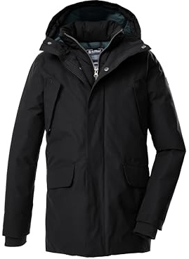 Killtec Bambini e ragazzi Parka funzionale/parka con cappuccio in look 2-in-1 KOW 234 BYS PRK, schwarz, 164, 43586-000