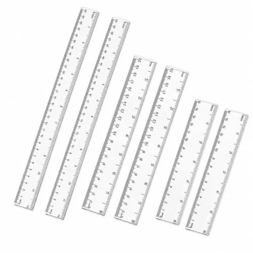 Lineal, 6 Stück Transparente Kunststofflineale, 15cm 20cm 30cm Lineal, Präzisionsmesswerkzeug Für Schule, Büro, Zeichnen, Lernen, Mathematikunterricht, Ingenieure, Architekten