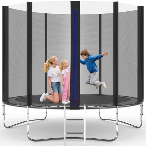 Huracan Trampoline de 366 cm de diamètre avec filet de sécurité, certificat TÜV Rhénanie GS, grand trampoline de jardin pour enfants, kit complet avec filet à chaussures, échelle, filet de sécurité