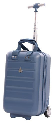 Aerolite Ryanair Wizz Air Under Seat Suitcase, 2 Wheels Fits 40x30x20 | Lightweight Hard Shell Underseat Cabin Luggage Fits 40x30x20cm , TSA Lock , 2 Wheels (Blue)