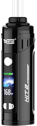 Hit 2 Dry Herb Vaporizer By Yocan, Convection Ceramic Heating Chamber, Magnetic Mouthpiece, 1800mAh Battery, USB Type-C, Precision Temperature Control, LCD Color Display (No Nicotine)