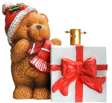 ICE TOYS Base albero orsetto marrone con pacco regalo ottimo per decoro albero natale (Orso)