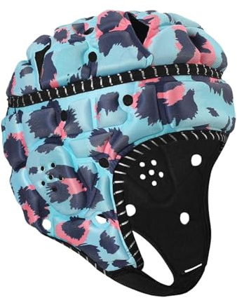FewNvWa Casco da Rugby, Casco da Football Americano, Imbottitura Morbida, Berretto da Mischia, Attrezzatura Leggera, Copricapo per Bambini, Taglie per Allenam, Blu Viola