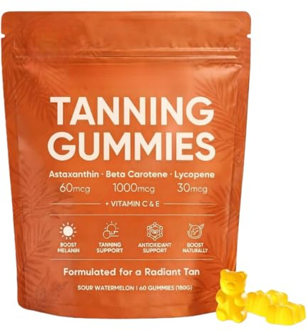 Caramelle gommose autoabbronzanti unisex (contenenti astaxantina), siero autoabbronzante per donna, aiutano la pelle a ottenere un colorito naturale, ideali per la cura quotidiana della bellezza e la