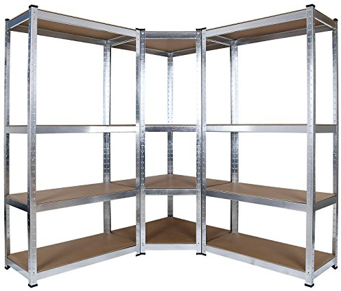 WilTec Estantería para Cargas Pesadas de Esquina Almacenaje en trastero almacén Garaje Taller