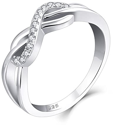 starchenie Anillo Infinito para Mujer Plata de ley 925 Anillo de Compromiso (Tamaño10)