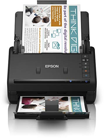 Epson WorkForce ES-500WII Wi-Fi and USB 3.0, High-speed (35ppm), Up to A4 (27-413 GSM), 50 Page Auto Feed Colour Scanner with OCR Software