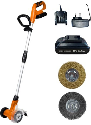 Ark Mat Lazy-Weeder Cordless Weed Remover Brush Tool - Moss Patio Block Paving Cleaner - Lightweight 2kg - Battery and Charger Included (Lazy-Weeder Tool)