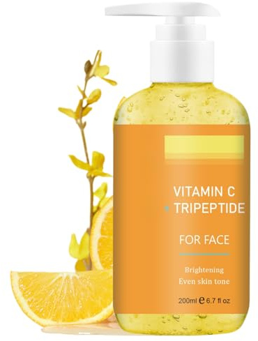200ml Vitamin C Serum for Face with Tripeptide - Dark Spot Correcting Glow Serum, Brightening Serum for Hydrating, Anti Aging & Even Skin Tone, Oil Balance Formula for Oily Skin, Fast Absorbing