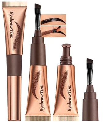 Gel per sopracciglia Tint Peel Off - 2 pezzi rosso-marrone per sopracciglia, impermeabile, resistente alle sbavature, resistente ai trasferimenti, dura 3 giorni, Easy Peel Off, gel per sopracciglia